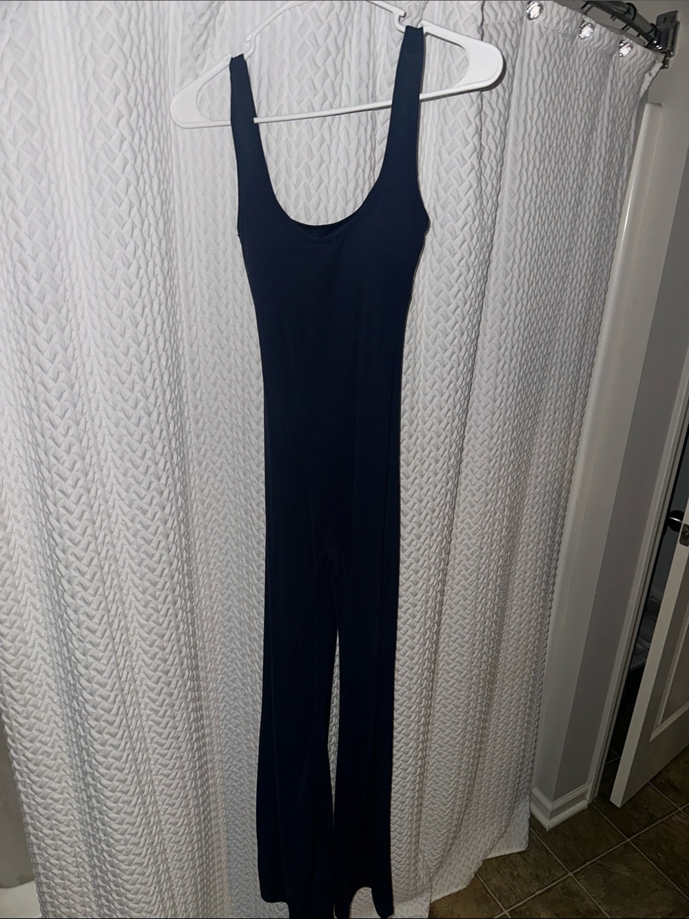 Women's Navy Scoop Neck Jumpsuit